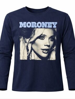 Megan Moroney Portrait Graphic Long Sleeve Shirt Navy Blue Adult Small